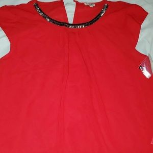 Lily white red blouse